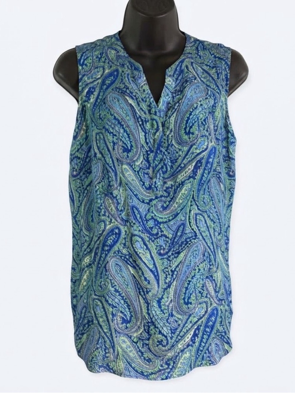 Talbots Silk Blend Paisley Sleeveless Tank Top 4